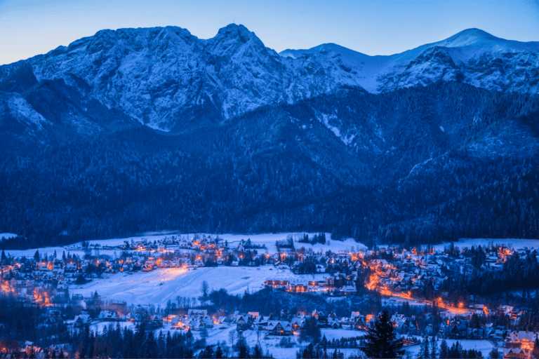Zakopane, Poland at twilight